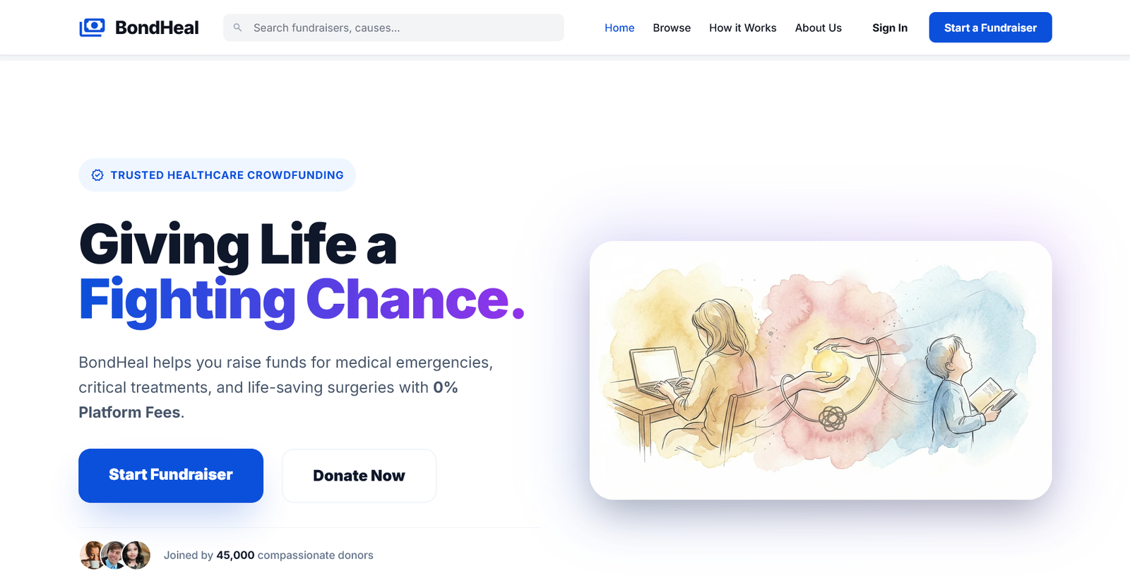 BondHeal website screenshot