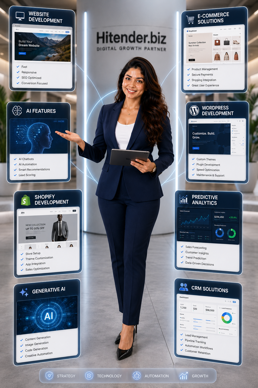 Sarika, AI Brand Ambassador, presenting the AI Visibility Scanner