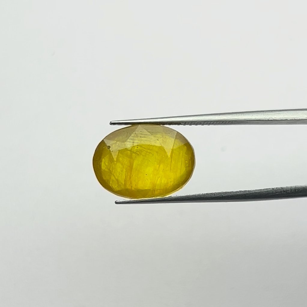 Certified Natural Energized Authentic Yellow Sapphire Gemstone 11.50 Ratti for Sun-King Jupiter Blessings and Spiritual Growth