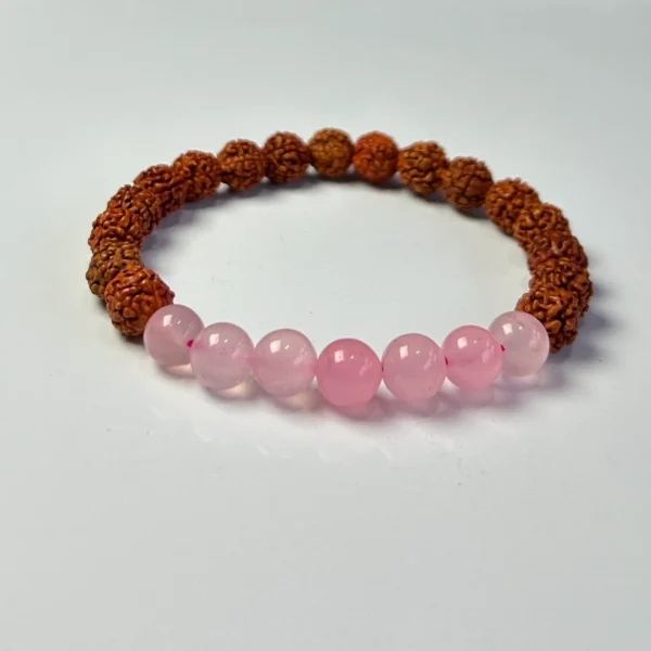 Rose Quartz with Rudraksha Bracelet